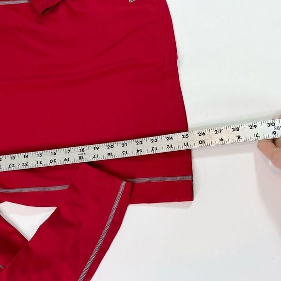 Nike Pro Combat Dri-Fit Shirt Mens Medium Red Fitted Hyperwarm Long Sleeve - Picture 4 of 11